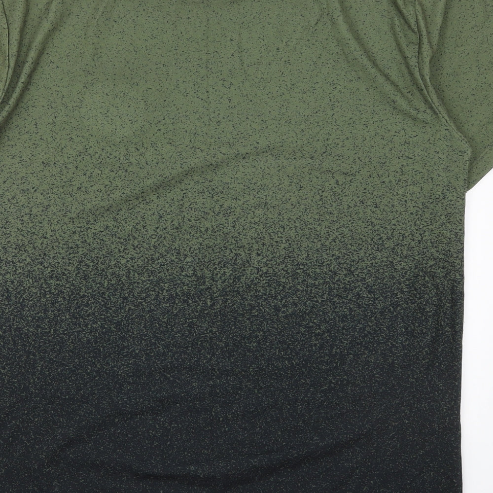 Just Hype Mens Green  Polyester  T-Shirt Size L Crew Neck