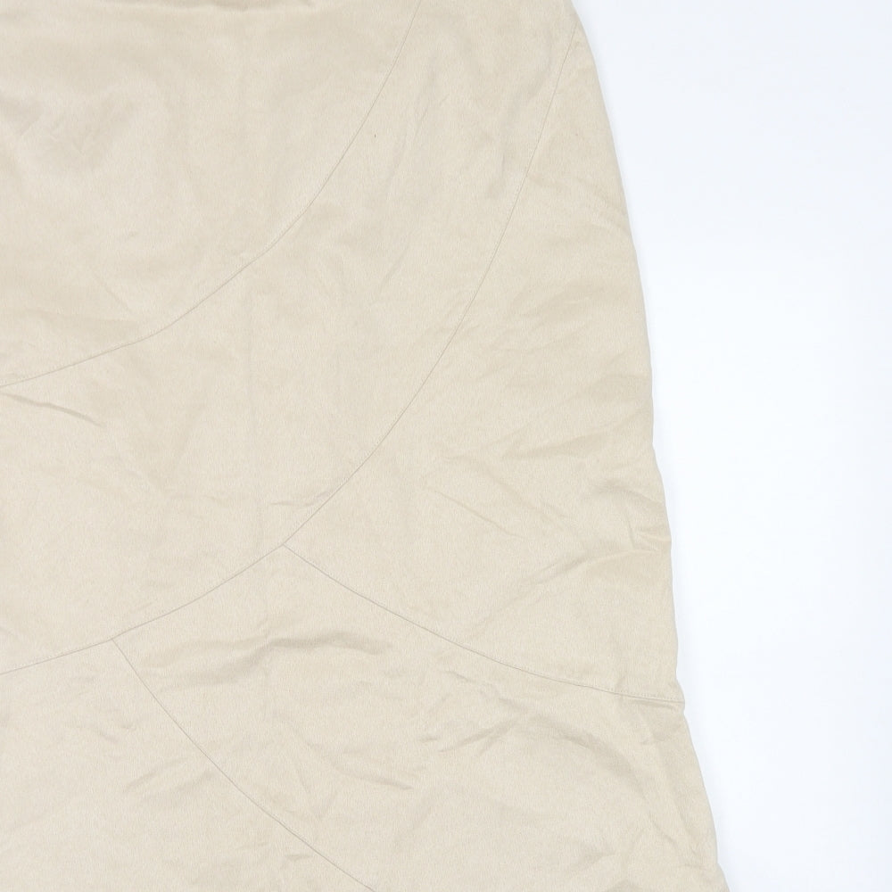 New Look Womens Brown  Polyester A-Line Skirt Size 14   Zip