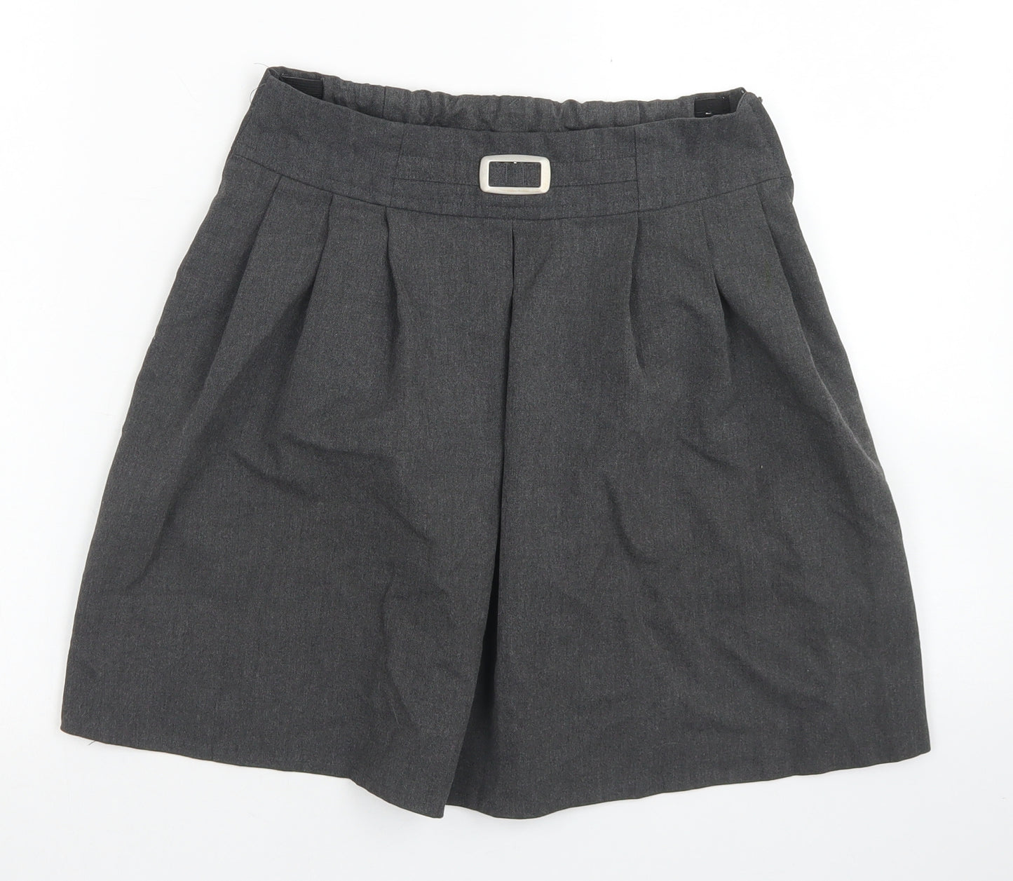 M&S Girls Grey  Polyester Pleated Skirt Size 10-11 Years  Regular Zip - School Wear