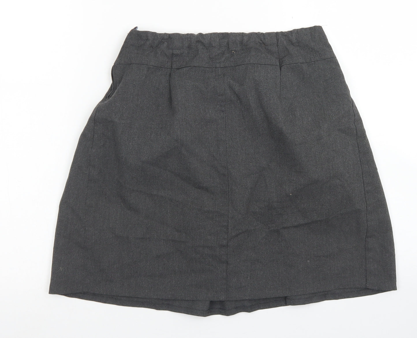 M&S Girls Grey  Polyester Pleated Skirt Size 10-11 Years  Regular Zip - School Wear