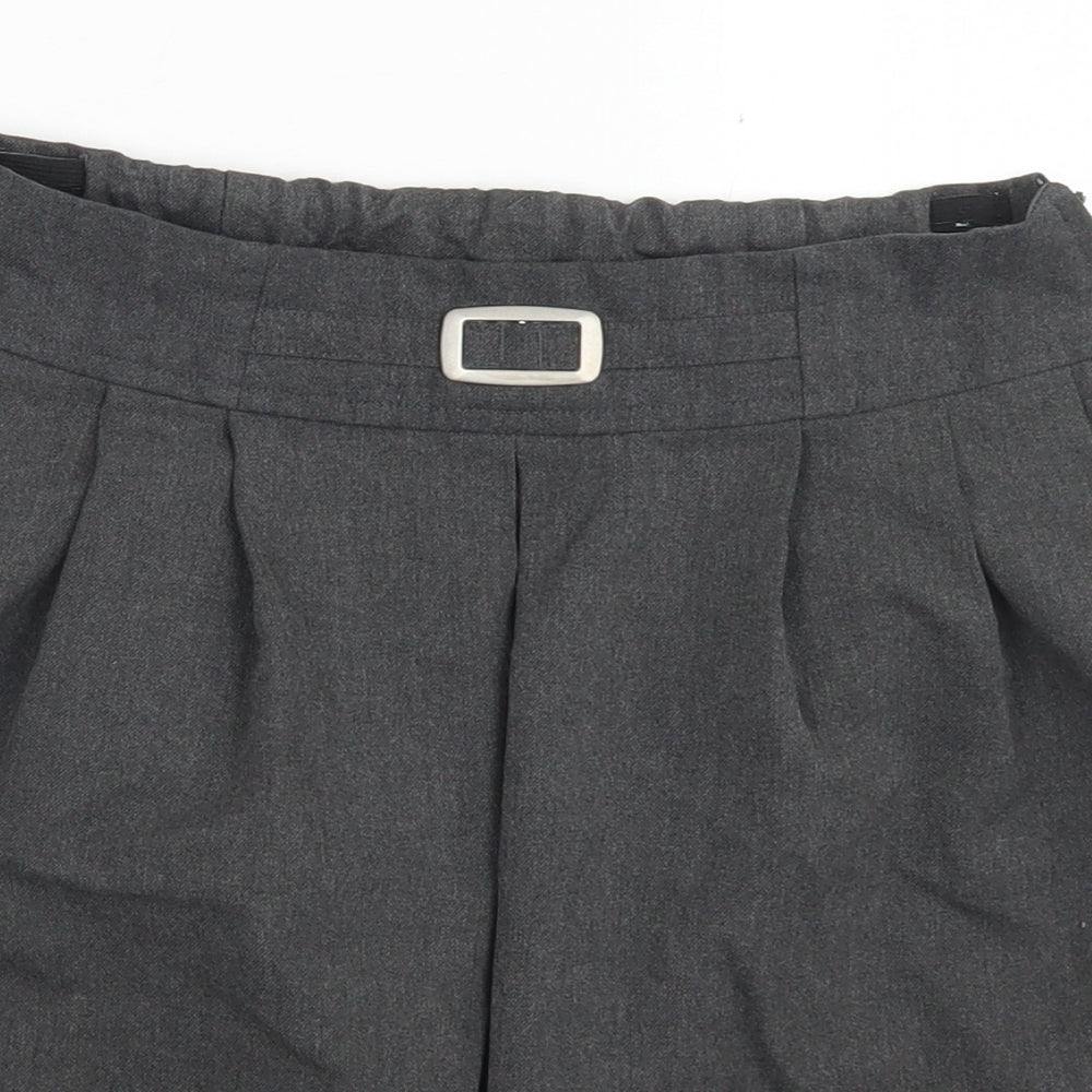 M&S Girls Grey  Polyester Pleated Skirt Size 10-11 Years  Regular Zip - School Wear
