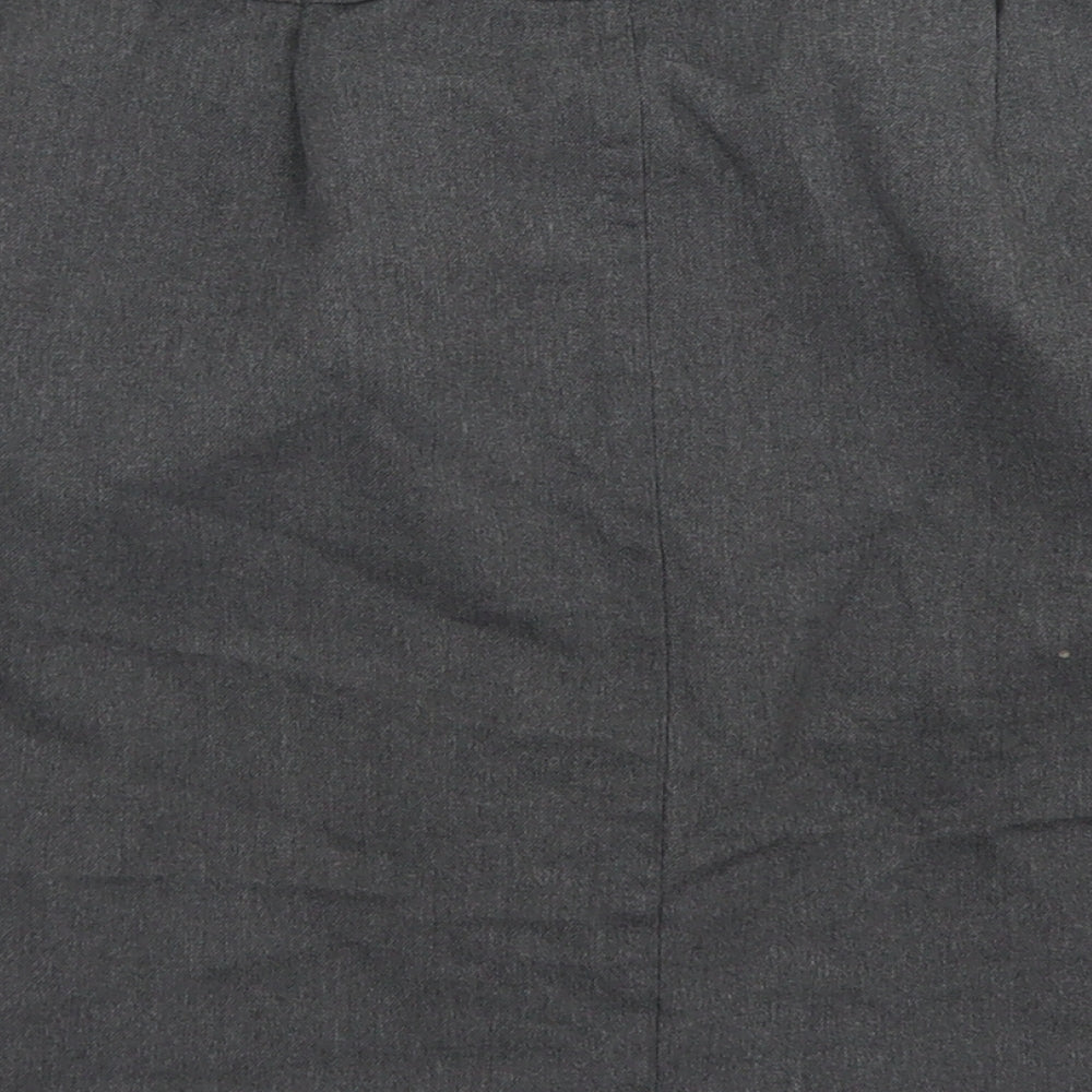 M&S Girls Grey  Polyester Pleated Skirt Size 10-11 Years  Regular Zip - School Wear