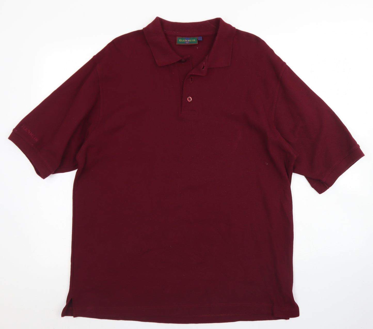 Glen Muir Mens Purple  Cotton  Polo Size M Collared Button