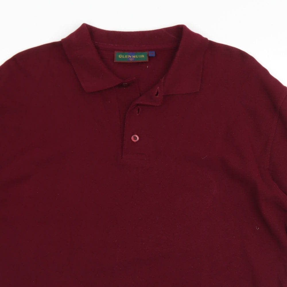 Glen Muir Mens Purple  Cotton  Polo Size M Collared Button