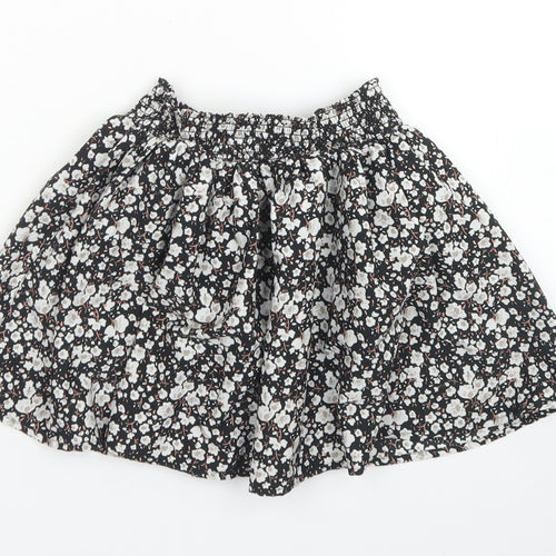 NEXT Girls Black Floral Polyester Flare Skirt Size 4 Years  Regular