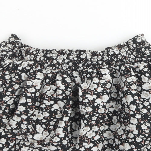 NEXT Girls Black Floral Polyester Flare Skirt Size 4 Years  Regular