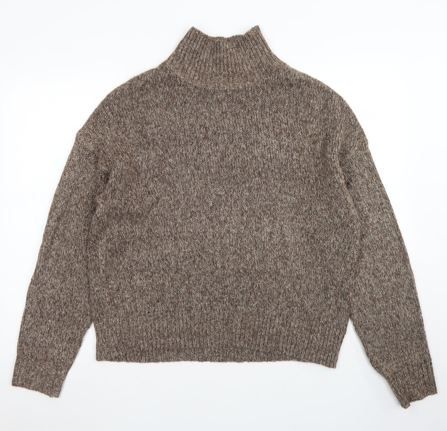 SheIn Womens Brown High Neck  Polyester Pullover Jumper Size S
