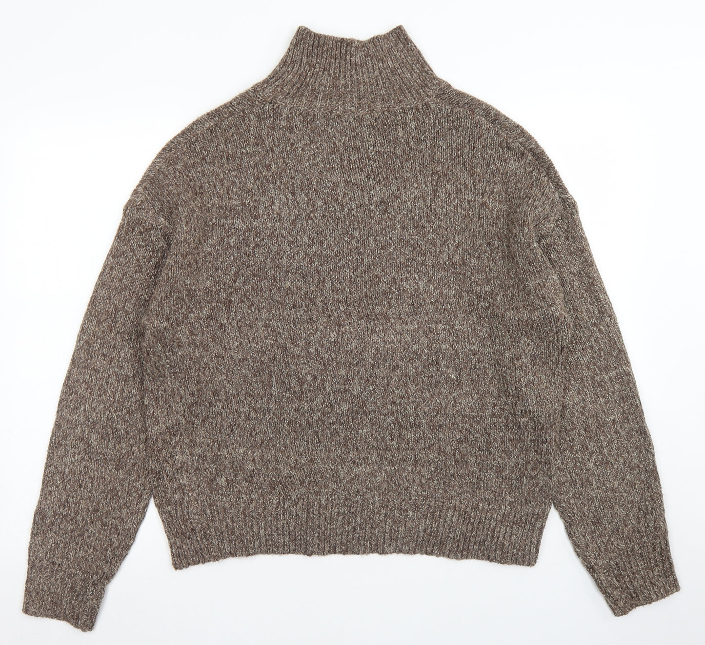 SheIn Womens Brown High Neck  Polyester Pullover Jumper Size S