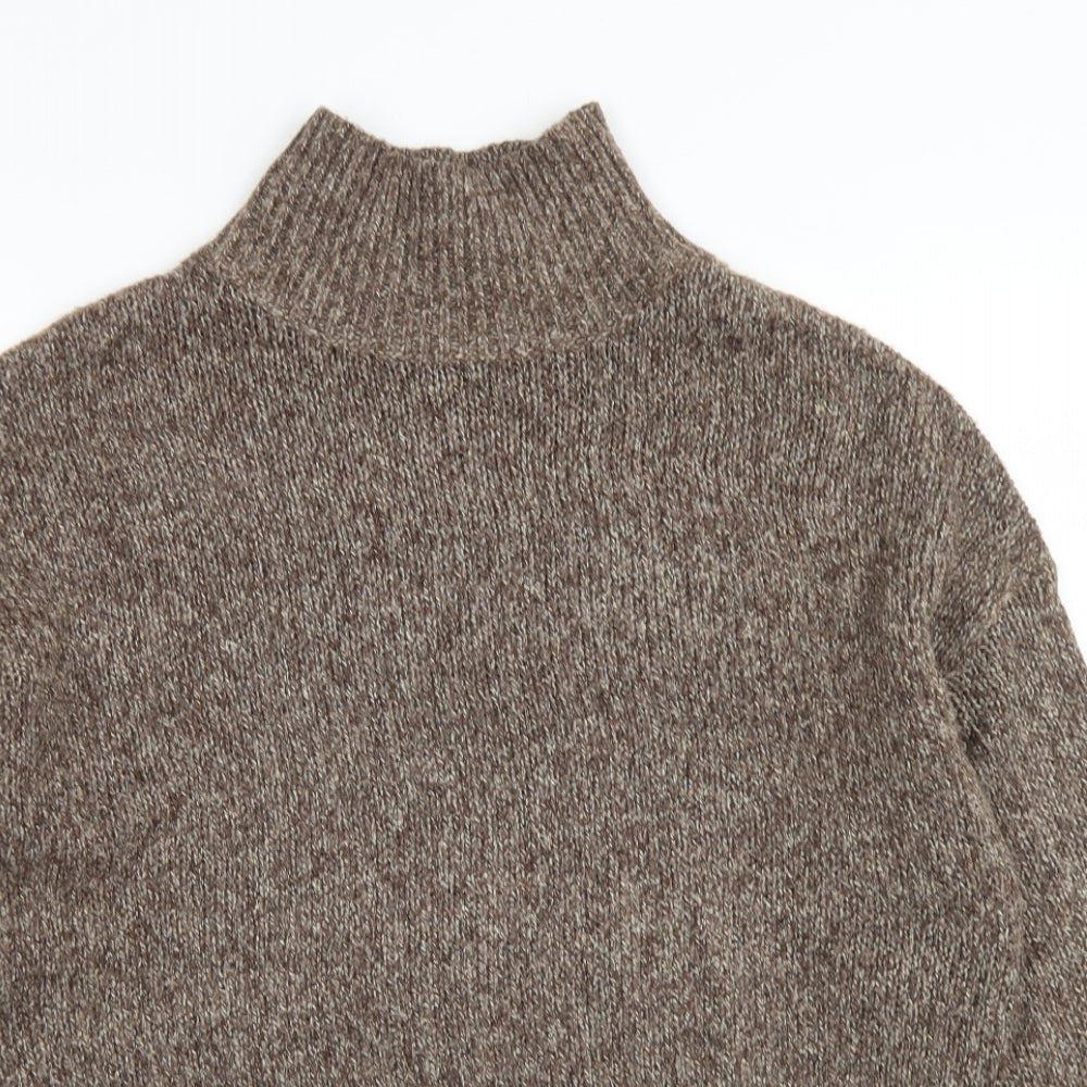 SheIn Womens Brown High Neck  Polyester Pullover Jumper Size S