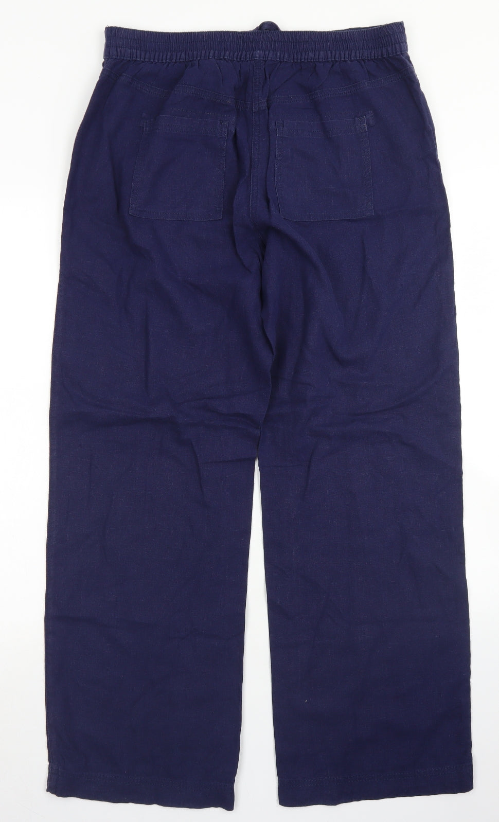 George Womens Blue  Linen Trousers  Size 10 L28 in Regular Button