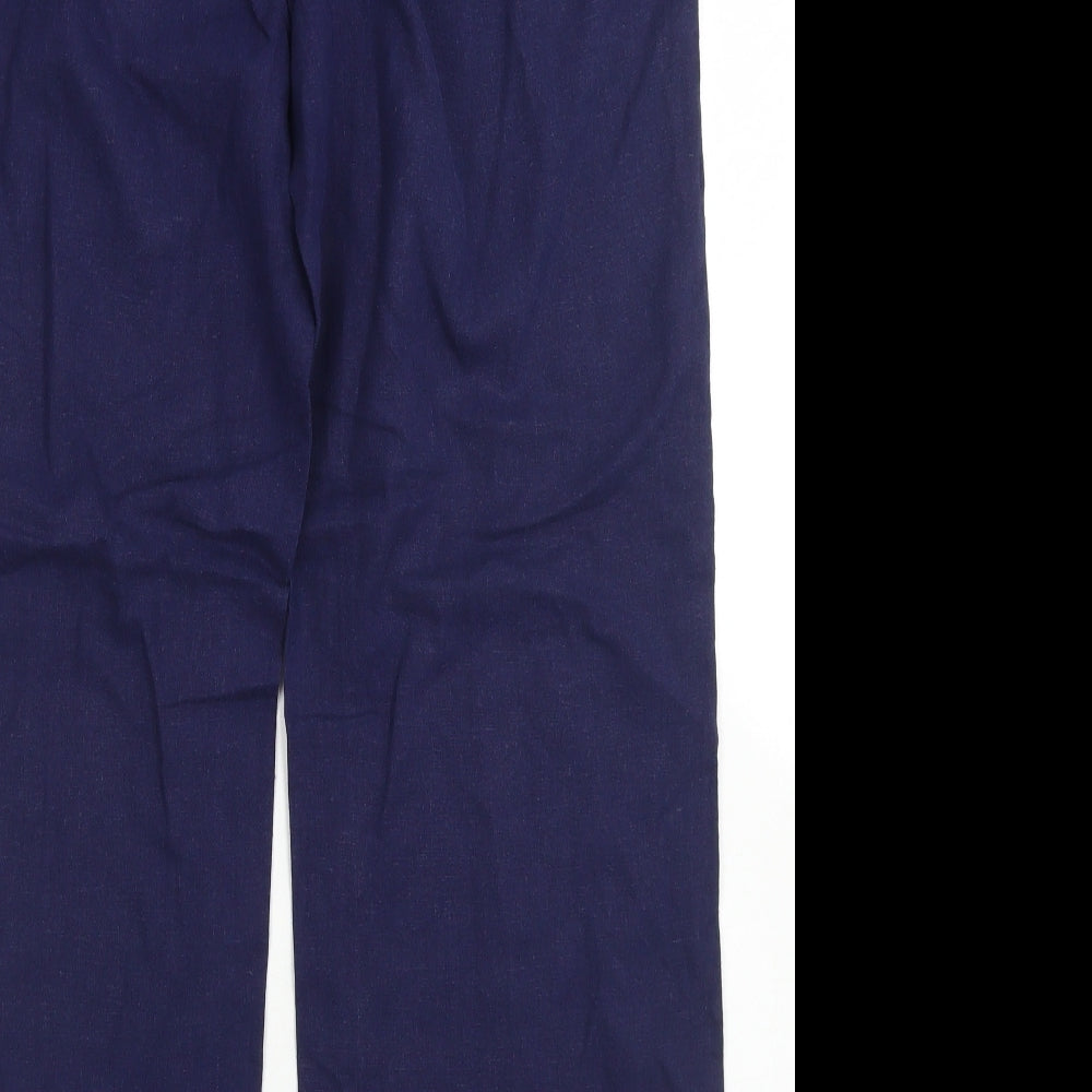 George Womens Blue  Linen Trousers  Size 10 L28 in Regular Button