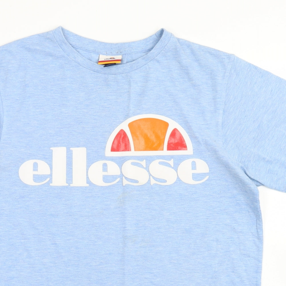 ellesse Mens Blue  Cotton  T-Shirt Size S Crew Neck