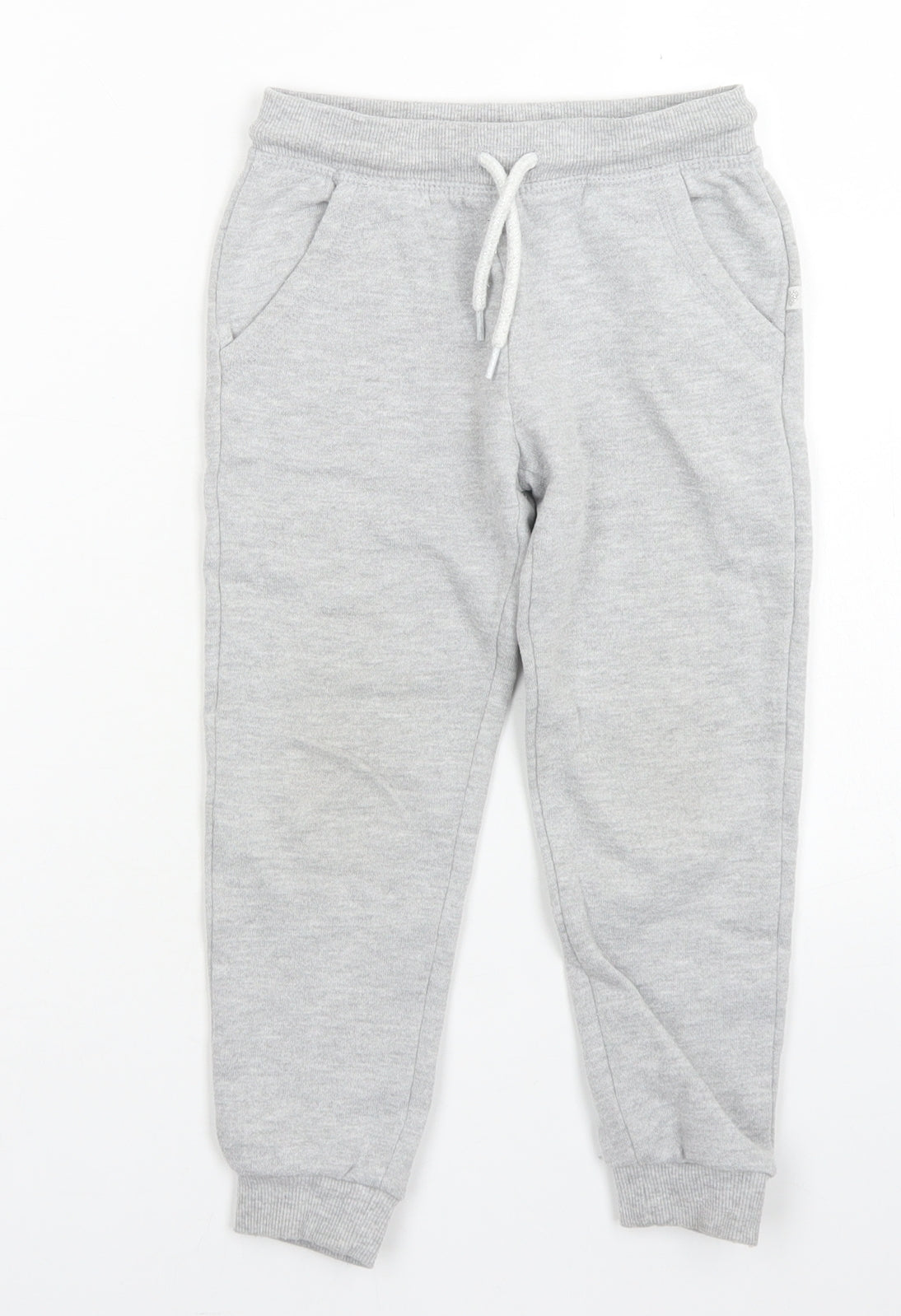Primark Girls Grey  Cotton Jogger Trousers Size 3-4 Years  Regular Drawstring