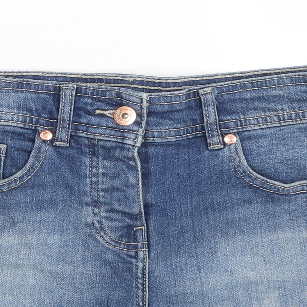 NEXT Womens Blue  Cotton Hot Pants Shorts Size 6 L3 in Regular Button