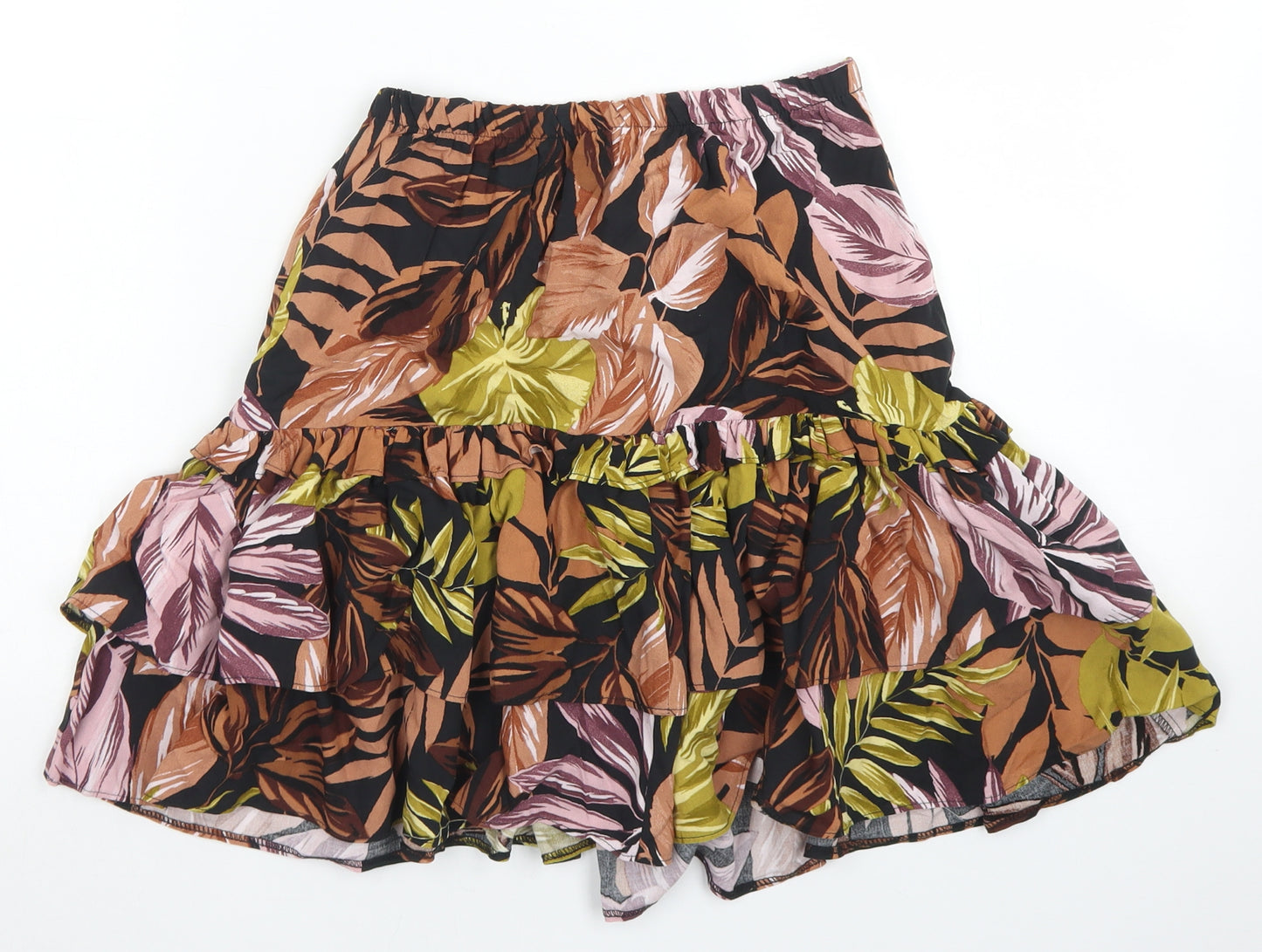 George Womens Brown Floral Viscose Trumpet Skirt Size 8