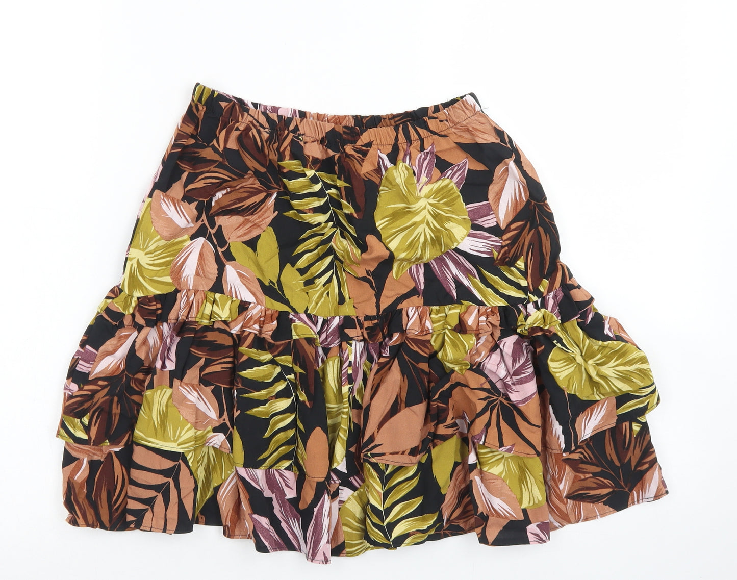 George Womens Brown Floral Viscose Trumpet Skirt Size 8