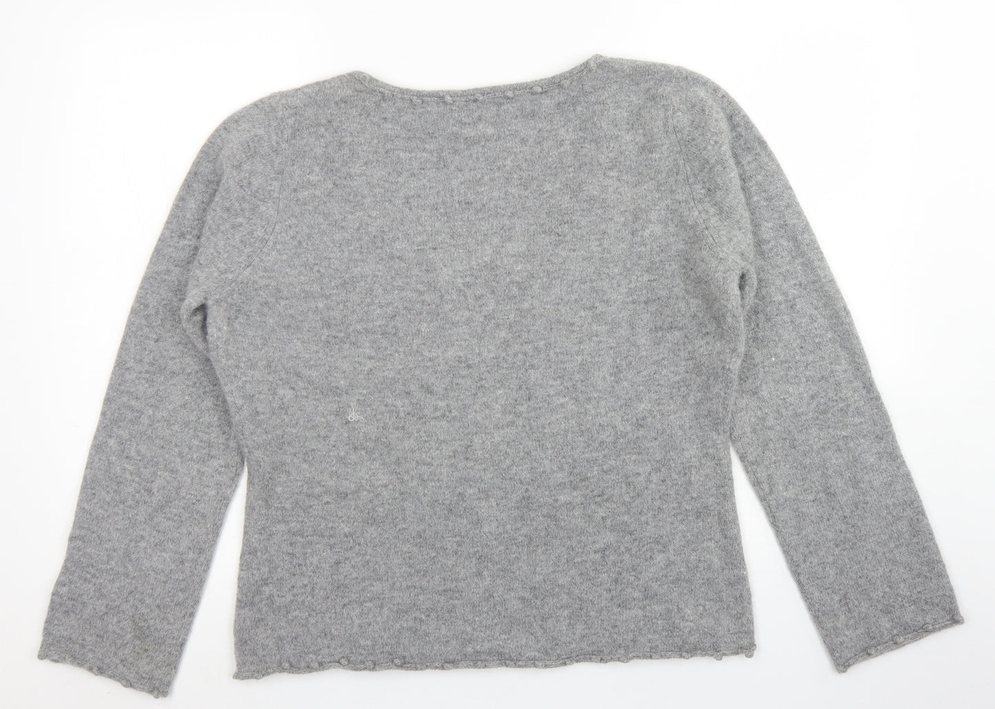 Per Una Womens Grey Scoop Neck  Wool Pullover Jumper Size L