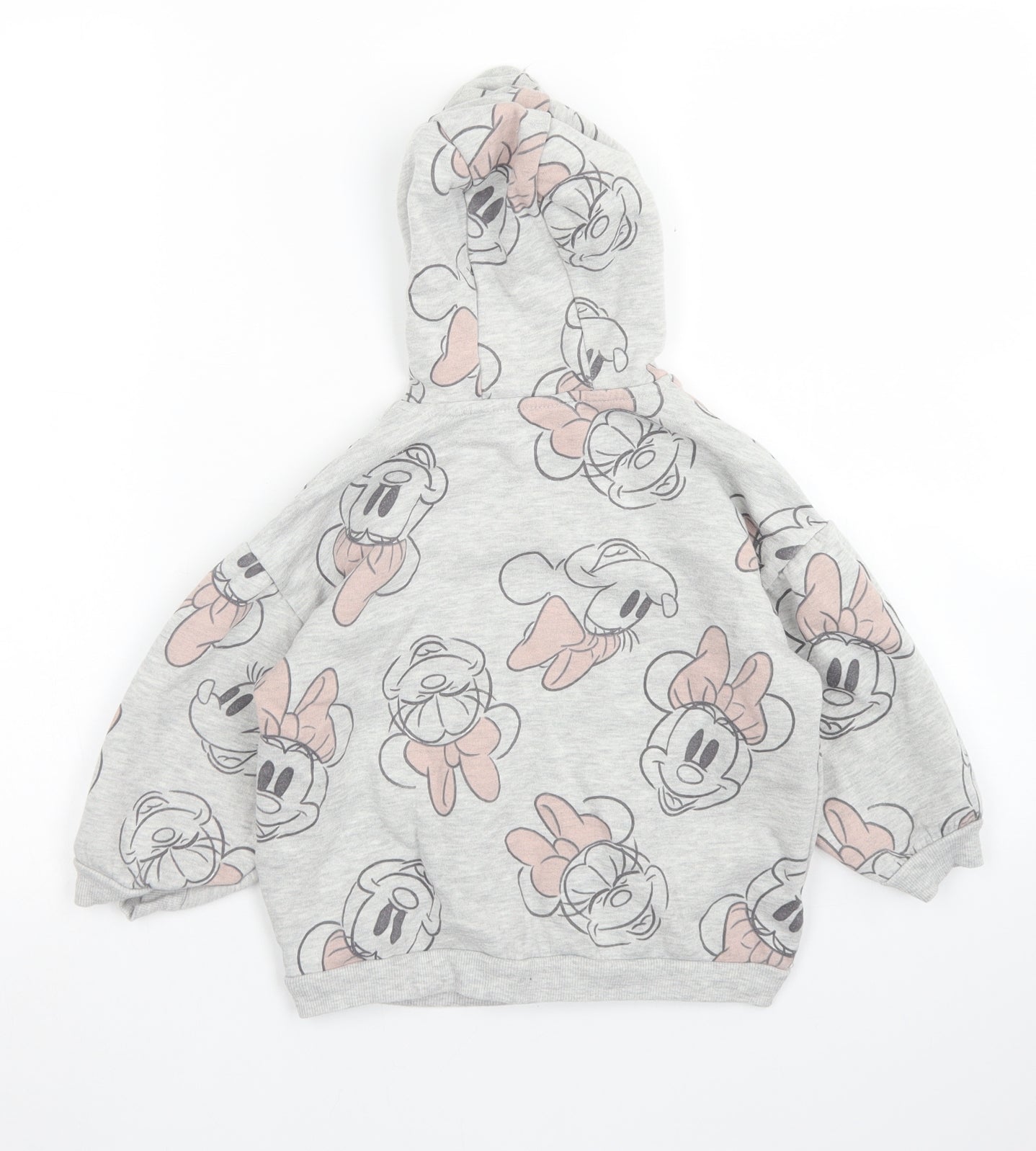 George Girls Grey  Cotton Pullover Hoodie Size 3-4 Years   - Minnie Mosue
