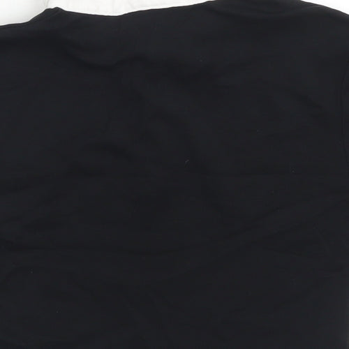 Divided Womens Black  Cotton Cropped Polo Size S Collared - Sex Education