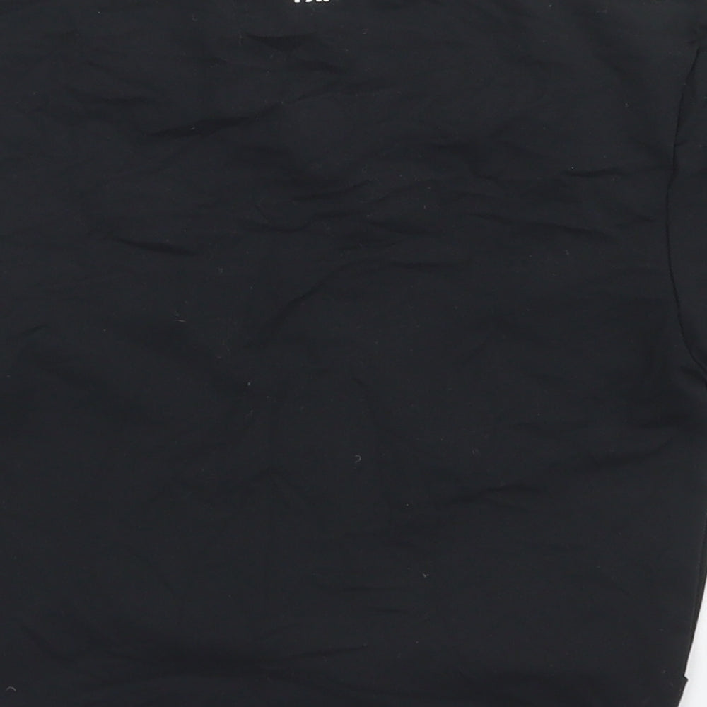 MP Womens Black  Nylon Cropped T-Shirt Size S Crew Neck  - Knot front