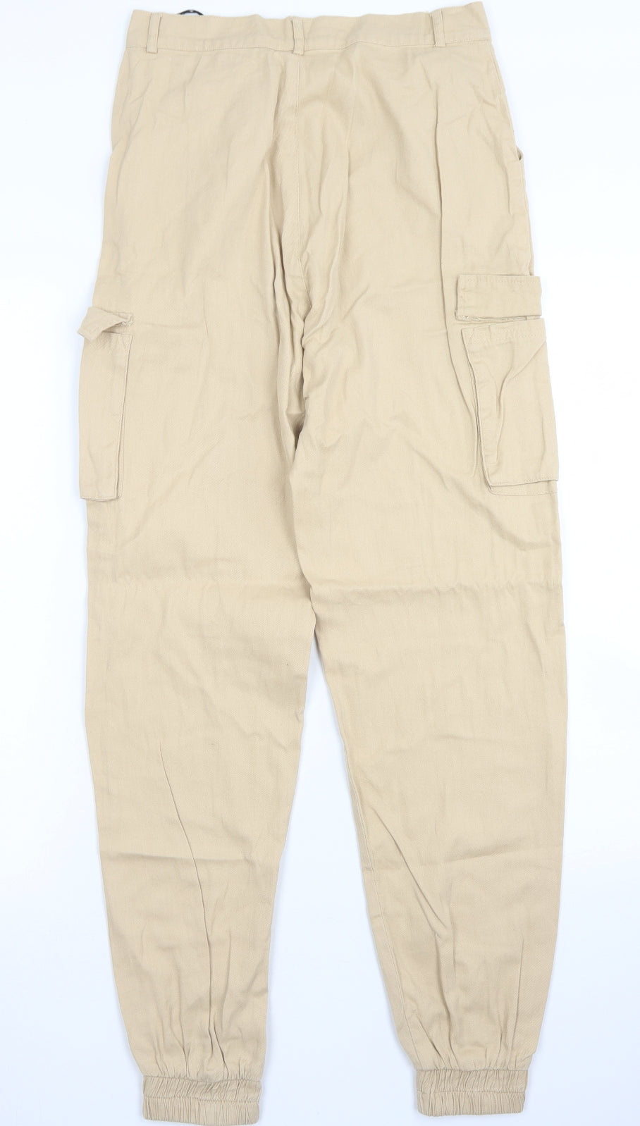 Missguided Womens Brown  Cotton Cargo Trousers Size 10 L28 in Regular Button