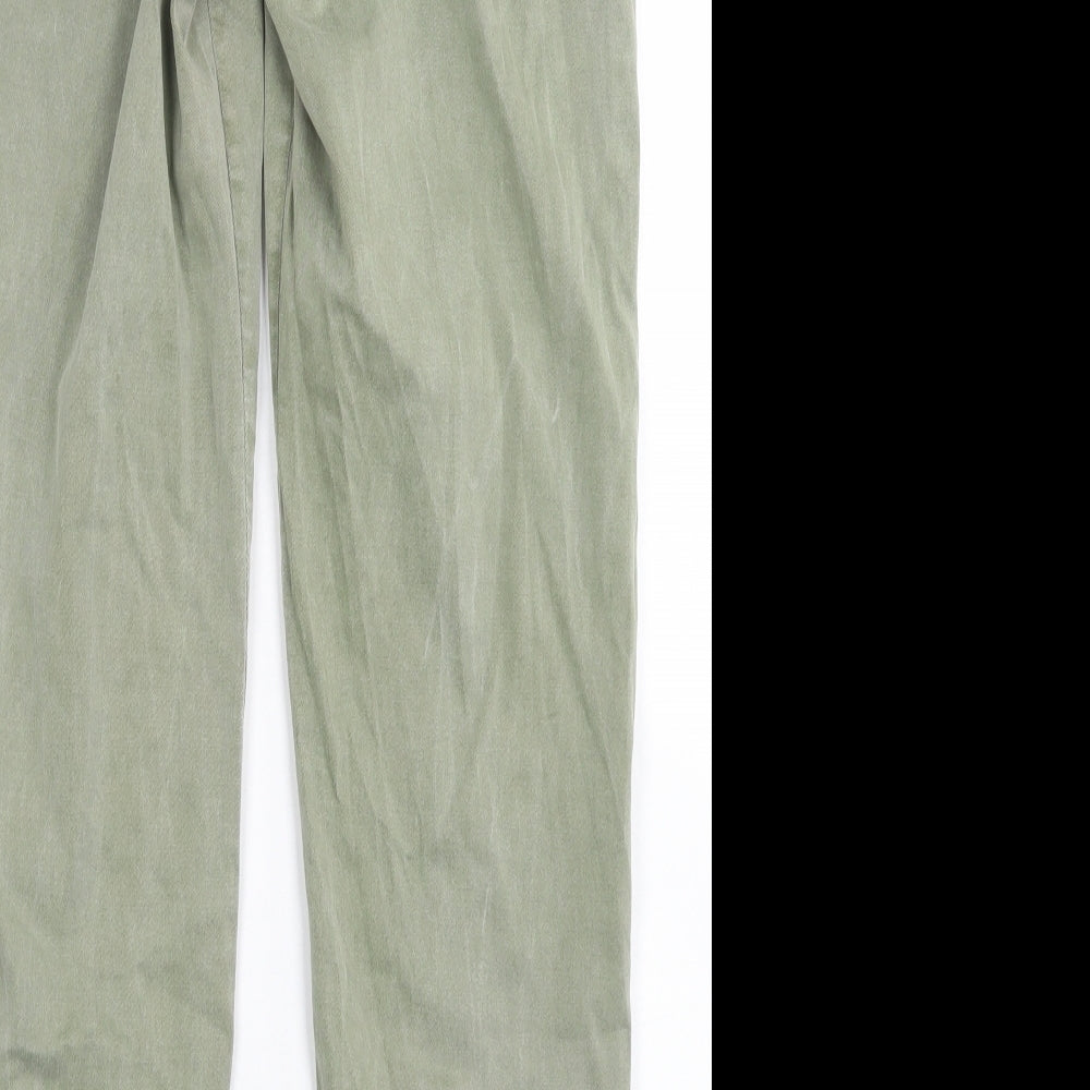 F&F Womens Green  Cotton Straight Jeans Size 12 L26 in Regular Button