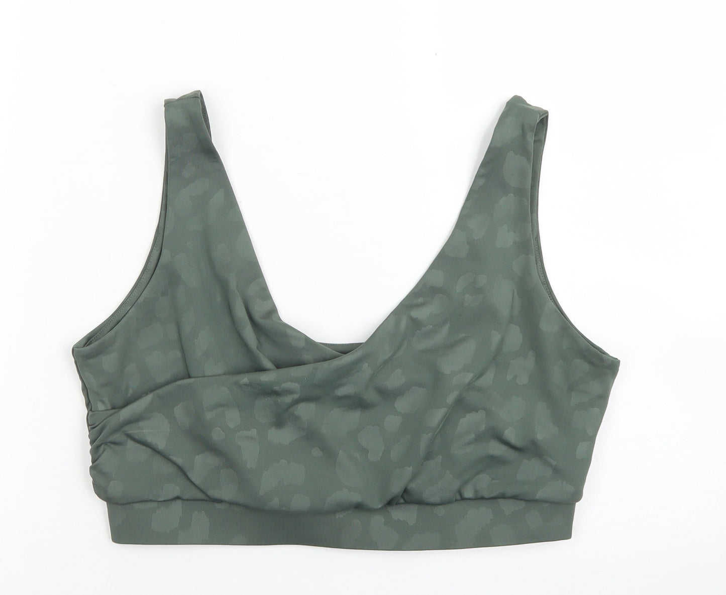 F&F Womens Green Camouflage Polyester Cropped Tank Size 16 Round Neck