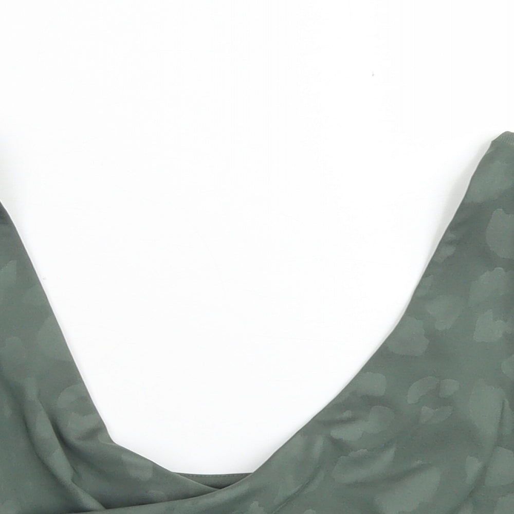 F&F Womens Green Camouflage Polyester Cropped Tank Size 16 Round Neck