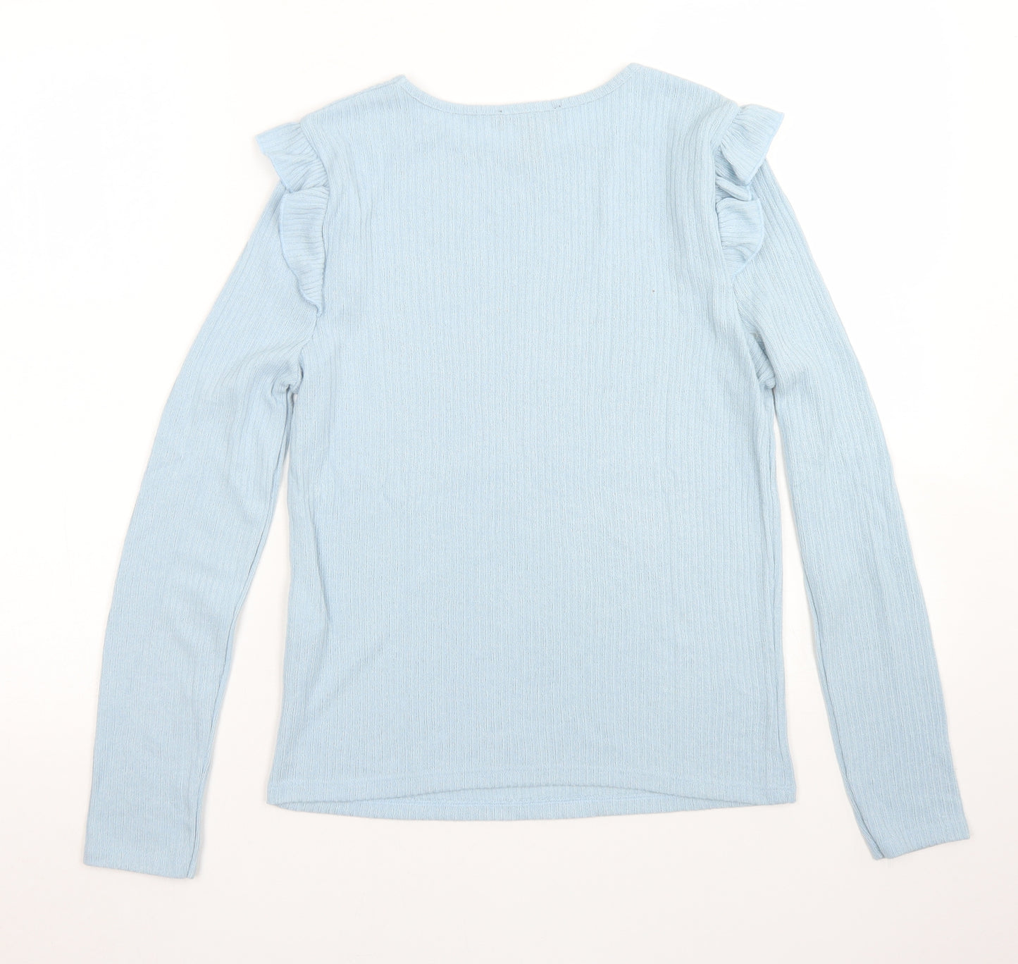 New Look Womens Blue  Viscose Basic T-Shirt Size 10 Crew Neck