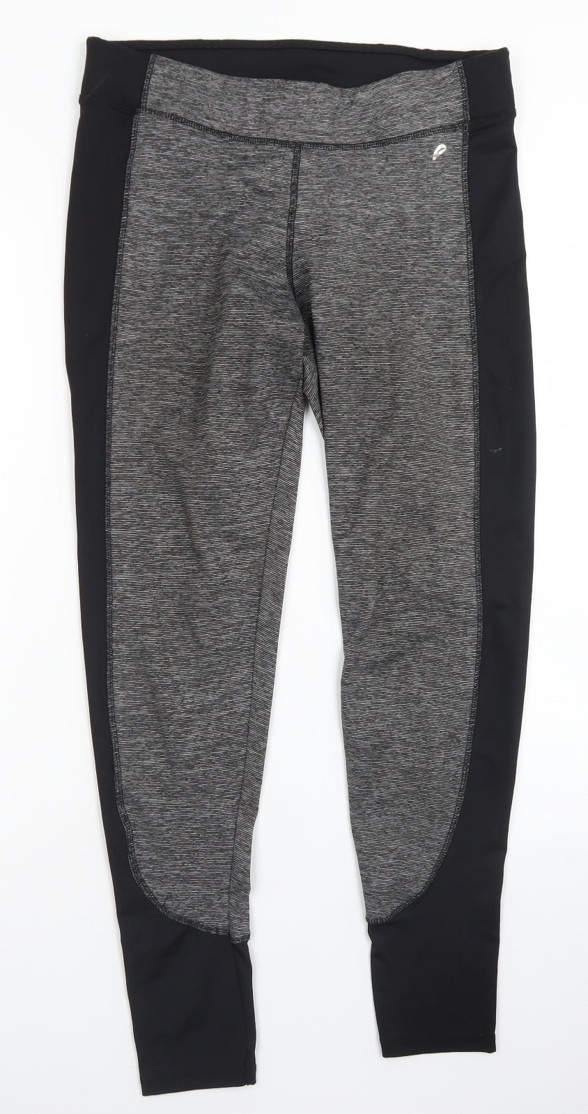 F&F Womens Grey Colourblock Polyester Compression Leggings Size M L26 in Regular