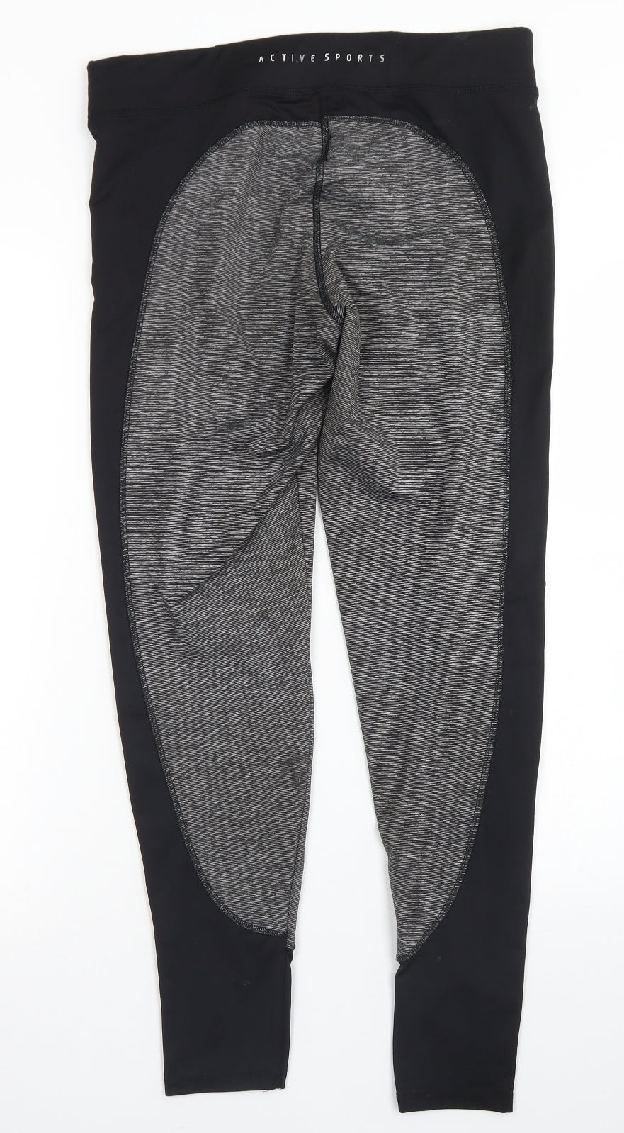 F&F Womens Grey Colourblock Polyester Compression Leggings Size M L26 in Regular