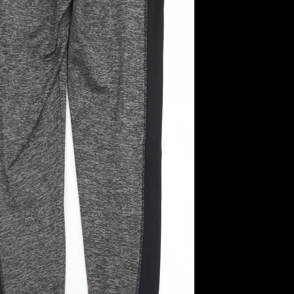 F&F Womens Grey Colourblock Polyester Compression Leggings Size M L26 in Regular