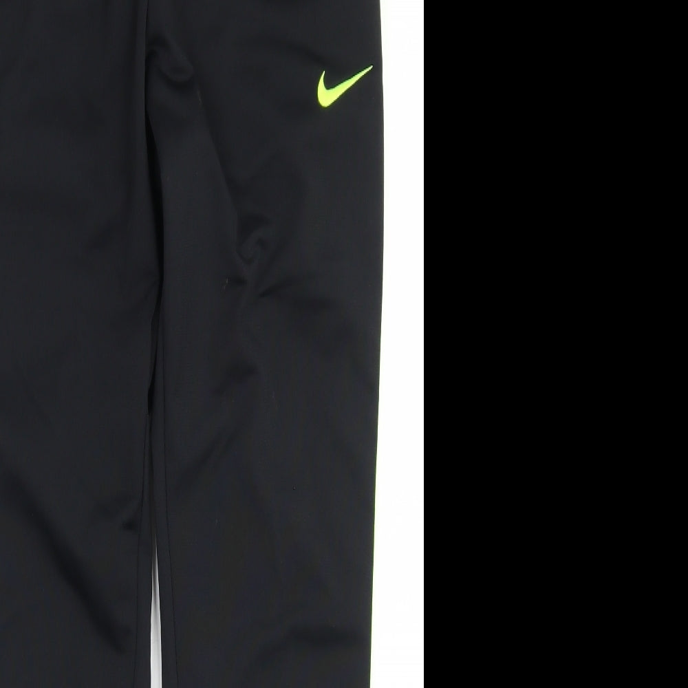 Nike Mens Black  Polyester Windbreaker Trousers Size S L28 in Regular Drawstring - Cuffed leg