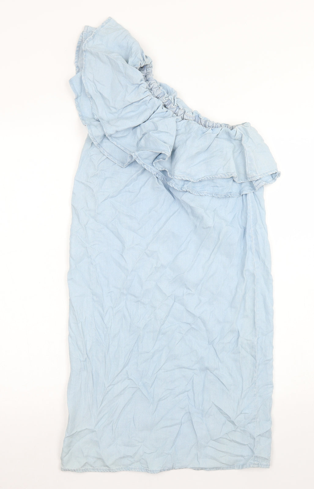 New Look Womens Blue  Lyocell A-Line  Size 4  One Shoulder
