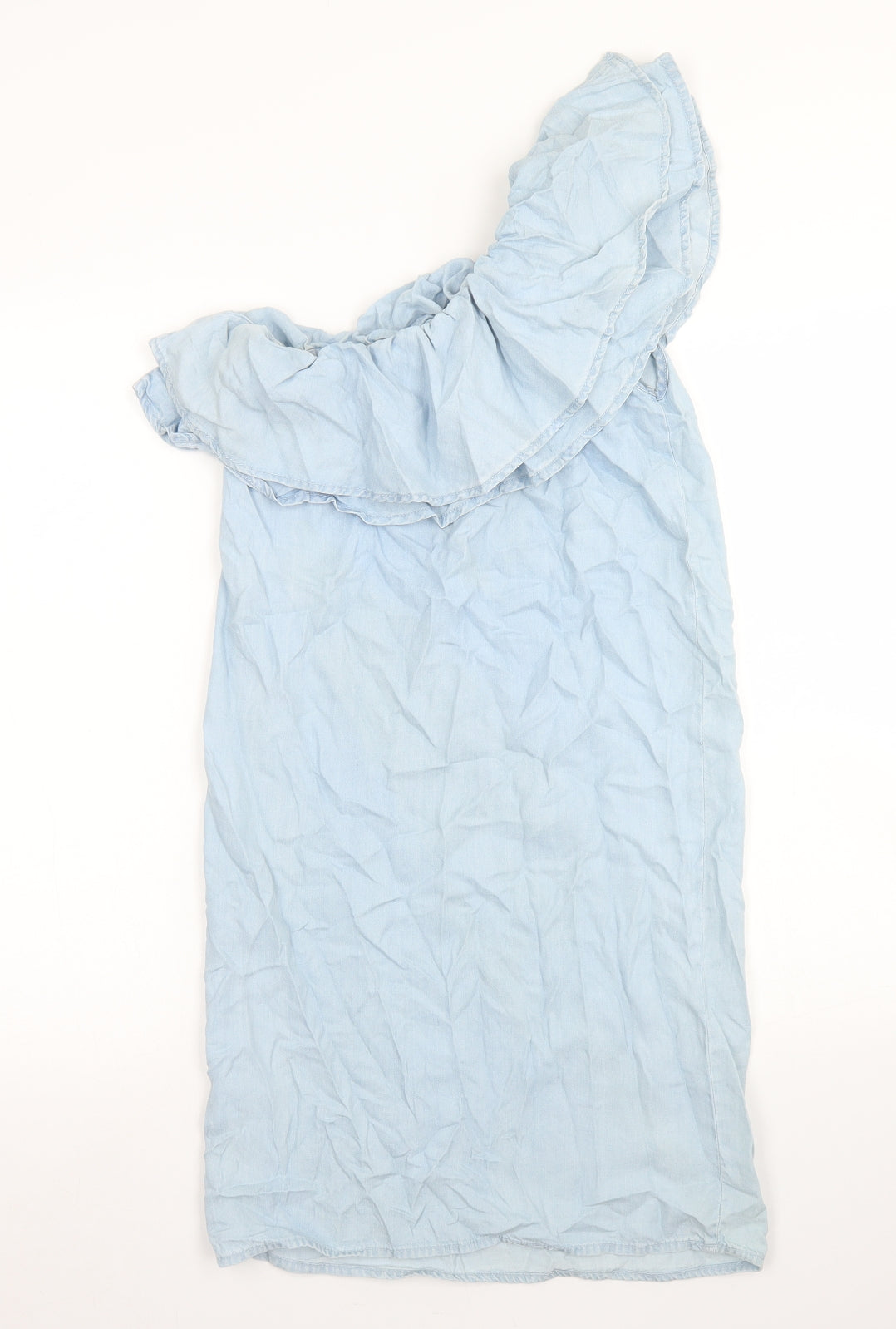 New Look Womens Blue  Lyocell A-Line  Size 4  One Shoulder