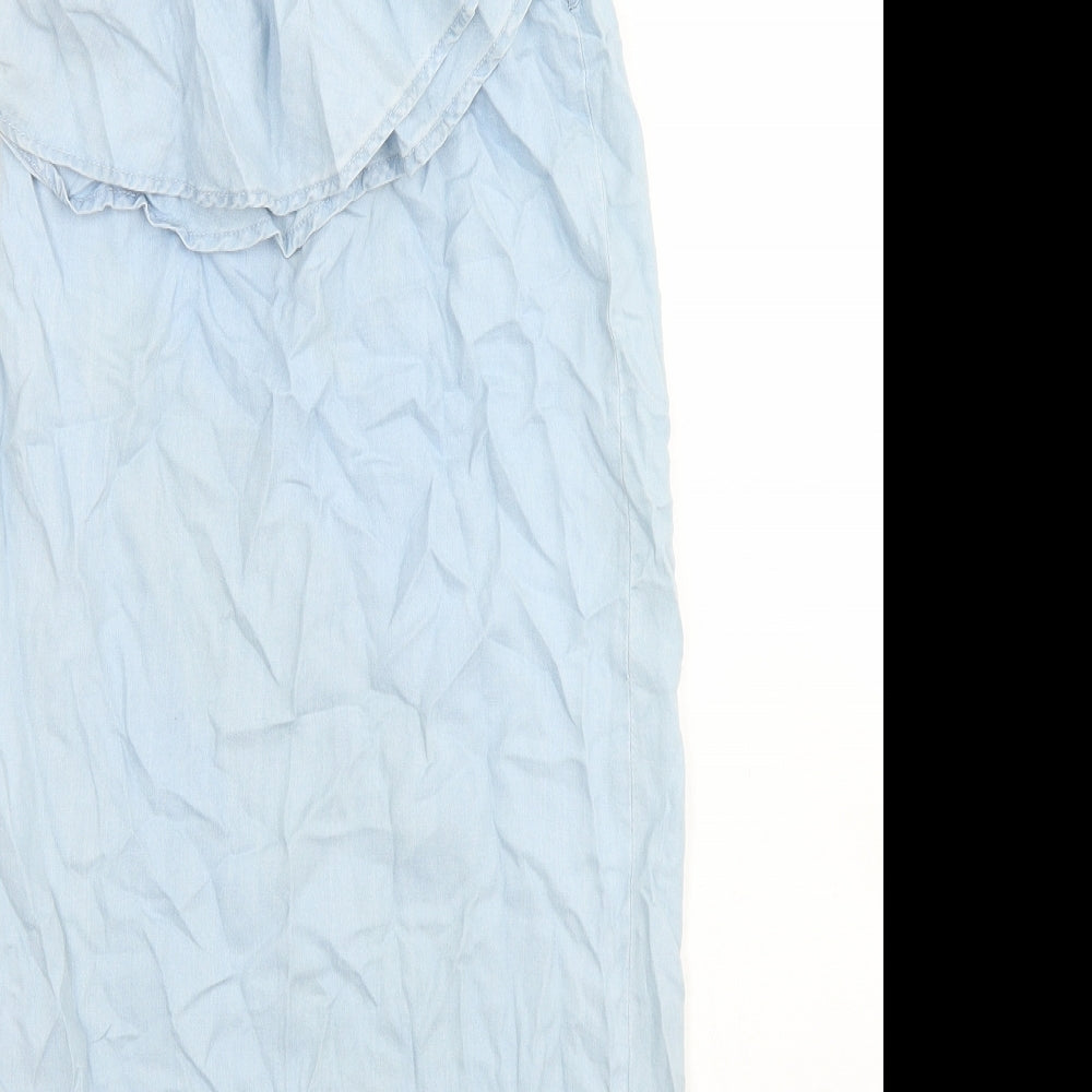 New Look Womens Blue  Lyocell A-Line  Size 4  One Shoulder