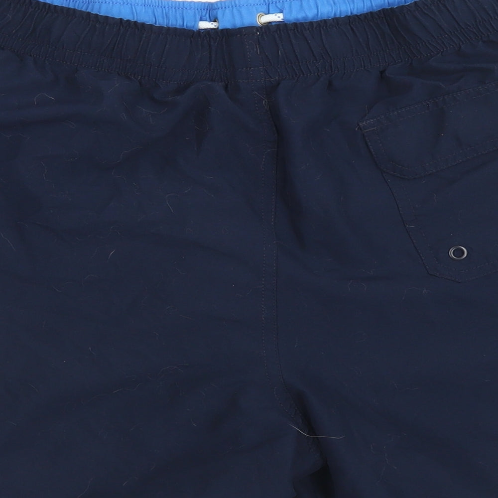 M&S Mens Blue  Polyester Athletic Shorts Size 2XL  Regular Drawstring - Board Shorts