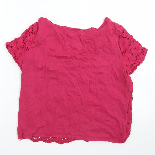 Falmer Heritage Womens Pink  Cotton Basic T-Shirt Size 10 Round Neck