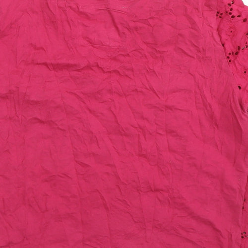 Falmer Heritage Womens Pink  Cotton Basic T-Shirt Size 10 Round Neck