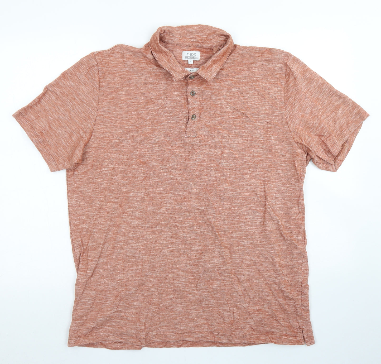 NEXT Mens Brown  Cotton  Polo Size XL Collared Button