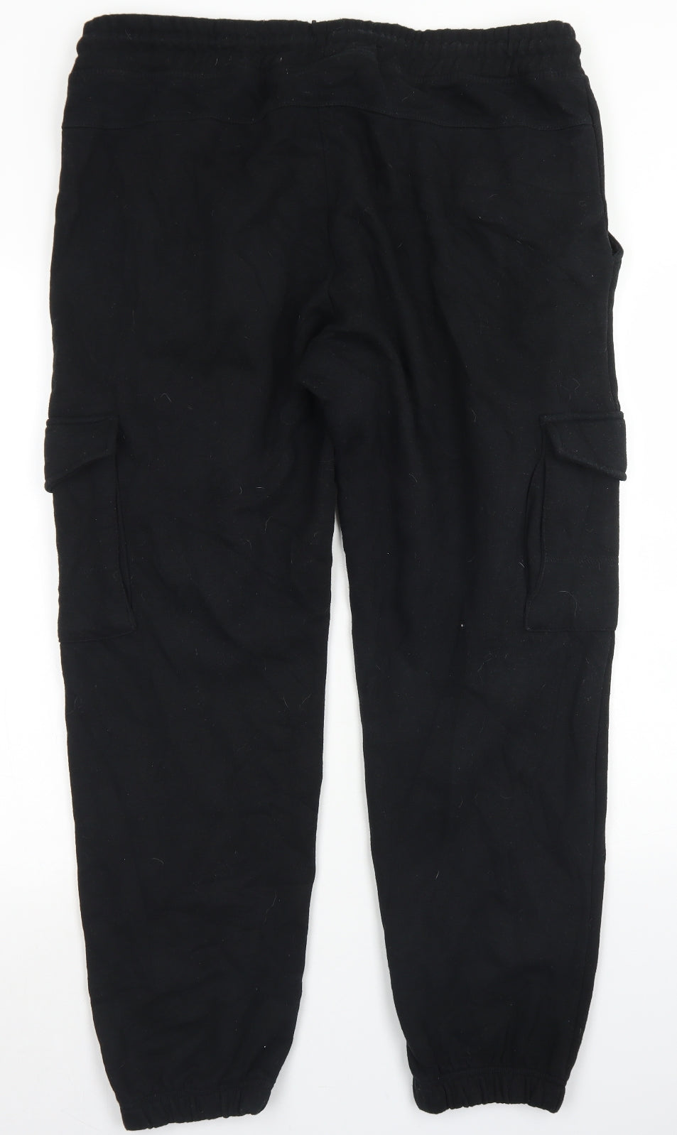 JACK & JONES Mens Black  Cotton Jogger Trousers Size 2XL L26 in Regular Drawstring