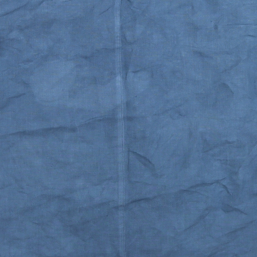 TU Womens Blue  Linen Basic Blouse Size 12 Round Neck - Chest pocket