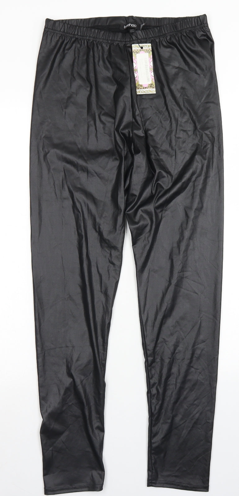Boohoo Womens Black  Polyester Trousers  Size 14 L27 in Regular