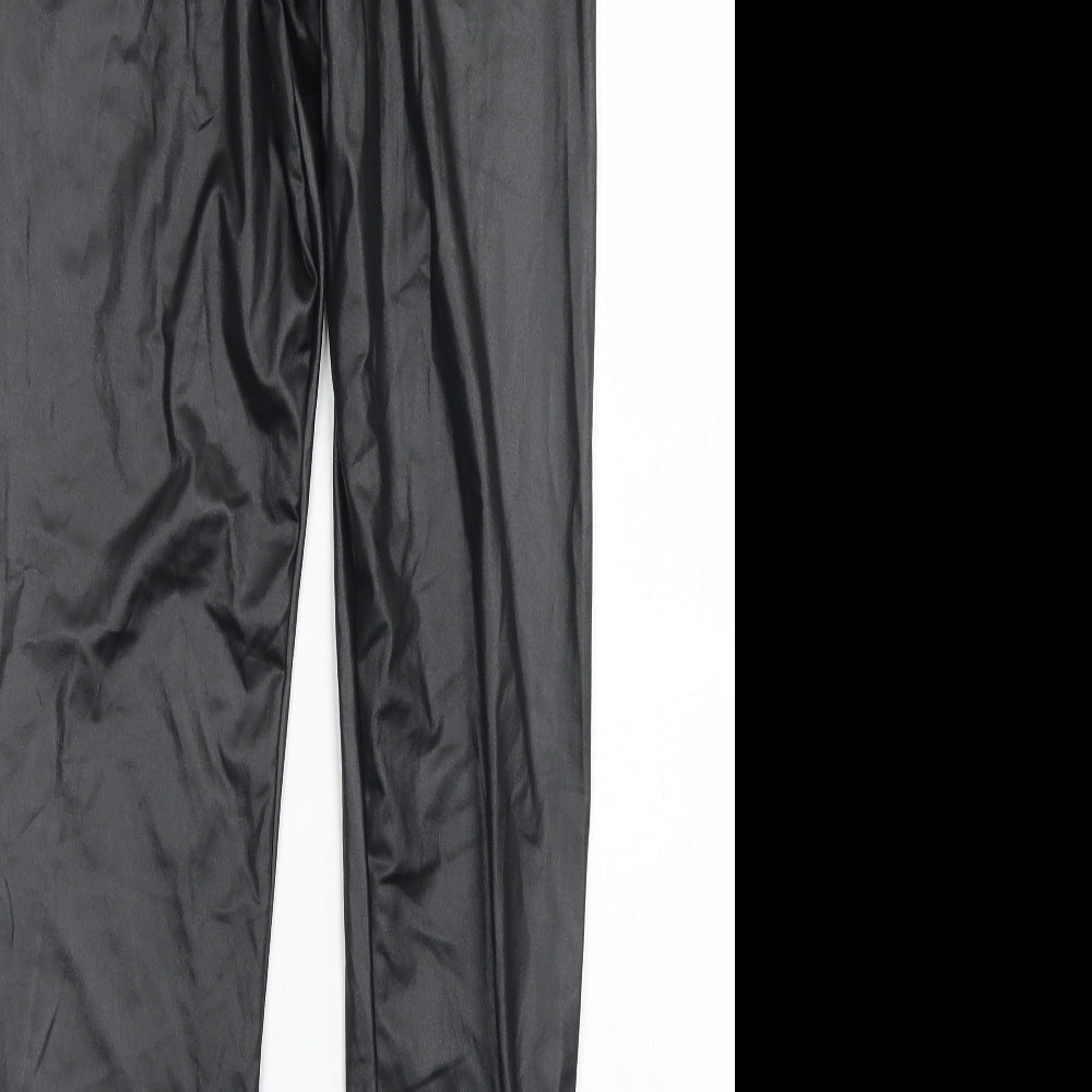 Boohoo Womens Black  Polyester Trousers  Size 14 L27 in Regular
