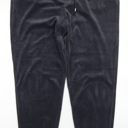 Avenue Womens Grey  Polyester Jogger Trousers Size M L28 in Regular Drawstring