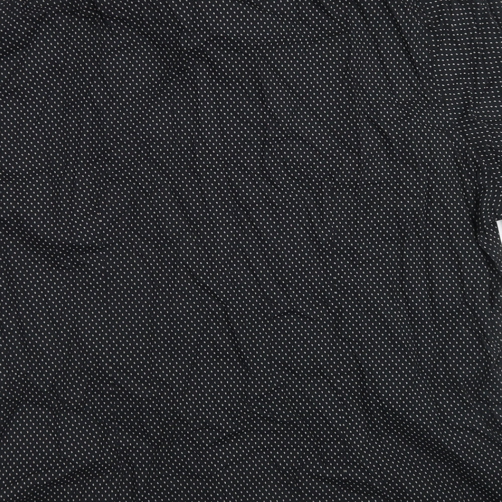 Tailor & Cutter Mens Black Polka Dot Cotton  Button-Up Size 3XL Collared Button