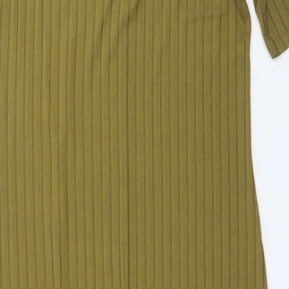 F&F Womens Green  Polyester T-Shirt Dress  Size 16  Crew Neck