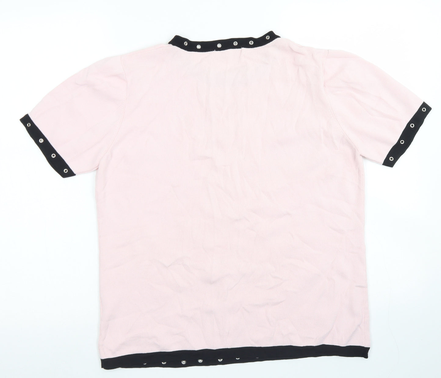 Frank Saul Womens Pink Crew Neck  Viscose Pullover Jumper Size L