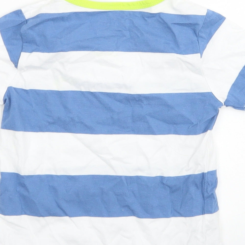 Mountain Warehouse Boys Blue Striped Cotton Basic T-Shirt Size 2-3 Years Crew Neck