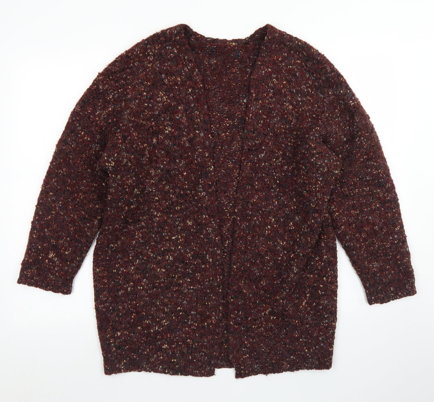 Primark Womens Brown Crew Neck  Polyester Cardigan Jumper Size M